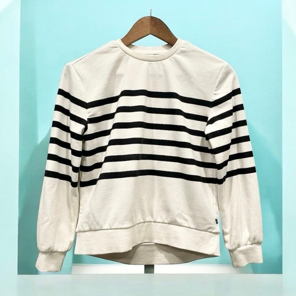 GAP Kids Striped Knit Sweater White/Black Girls Long Sleeve Size XL 14-16